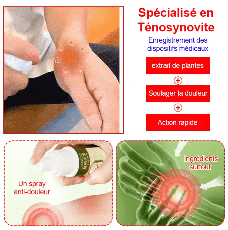Spray anti-douleur au talon pour ténosynovite