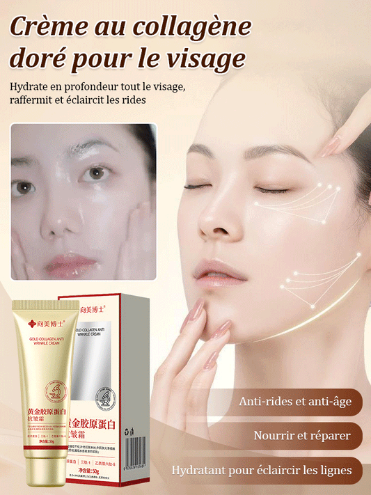 Crème anti-rides au collagène doré